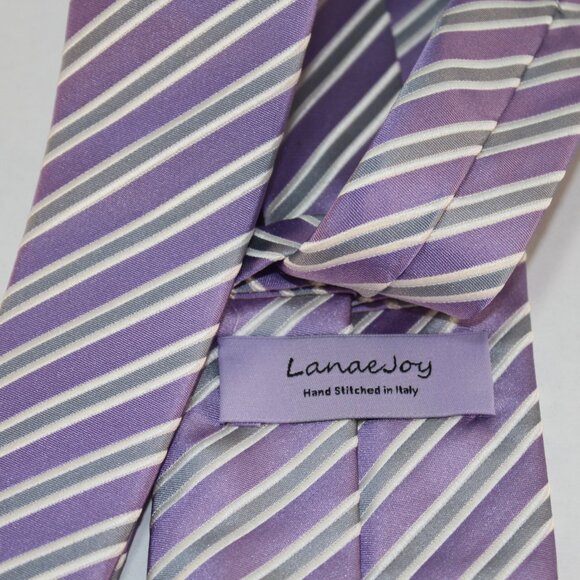 NEW Lanae Joy Silk Tie - Exclusive Private Label - Lavender Silve… - Picture 4 of 4